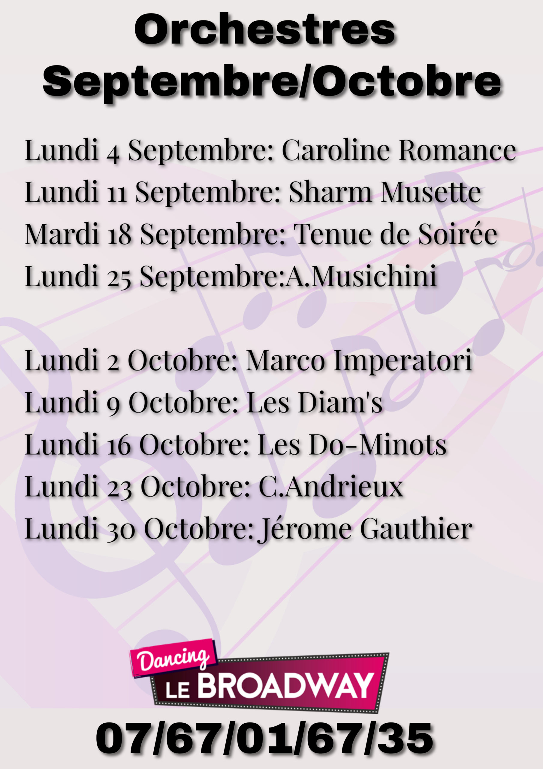 Le programme du mois