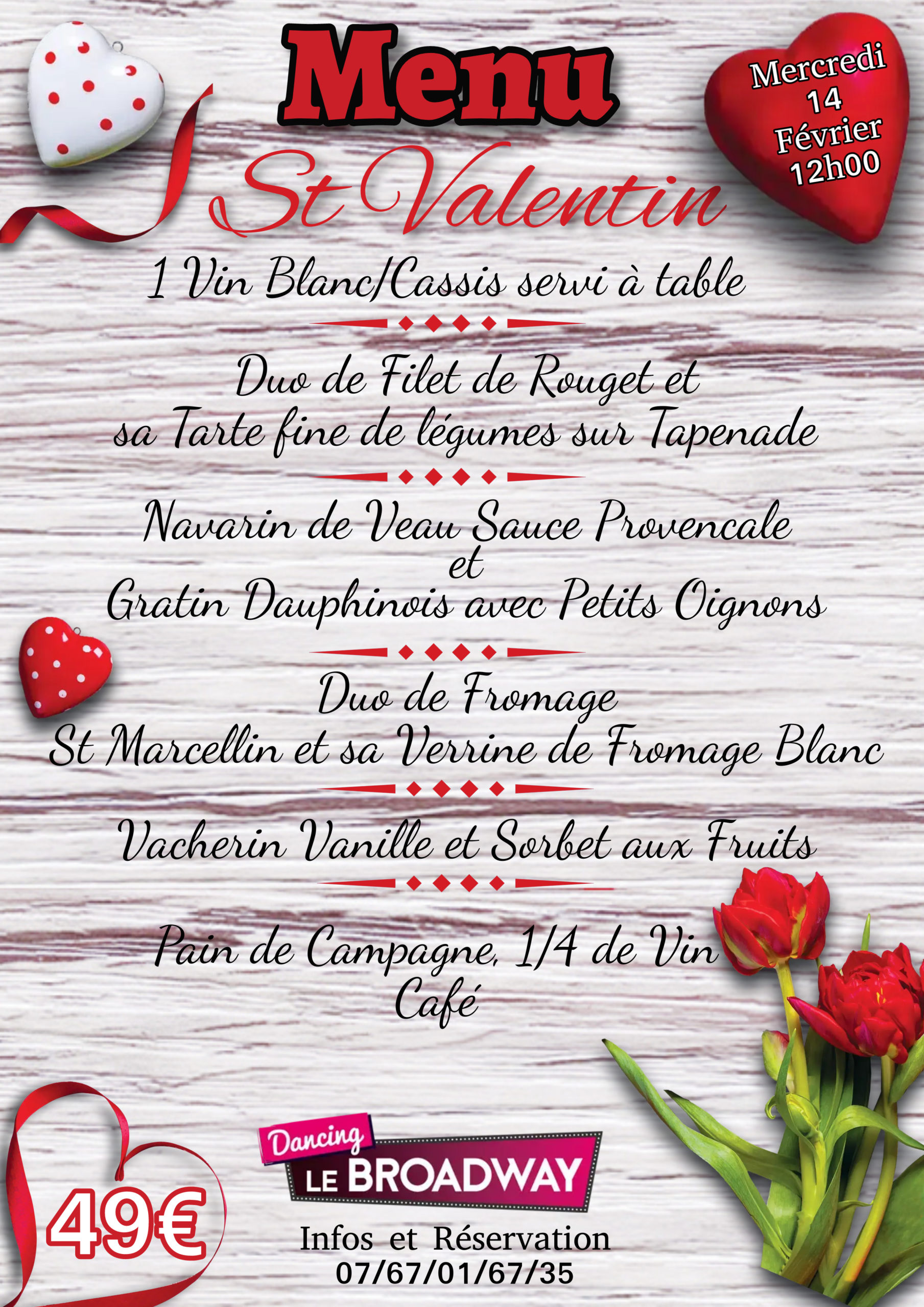 Programme de St Valentin 2025